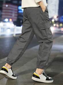 1 buc. Pantaloni cargo sport casual pentru exterior, cu buzunare, pentru băieți/adolescenți, primăvară/toamnă
