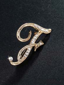 Vintage Versatile Men's English Letter Brooch, Suit Lapel Flower Badge, Unisex Fashionable Large Pin Clothing Accessory, High-End Suit Decoration, Sweater/Jacket Pins, Suitable For Parties, Weddings, Birthdays, Daily Wear, Holiday Gifts