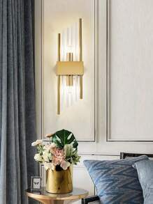 1/2pcs Modern Gold/Black Crystal Indoor Wall Lamp, Stainless Steel Body, G9 Light Source, Suitable For Living Room, Bedroom, Bedside, Home Decoration, LED Outdoor Wall Lamps