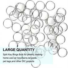 100 piezas/paquete Anillos partidos de hierro, 25mm de diámetro, color plateado, adecuados para manualidades DIY, joyería y organización de llaves
