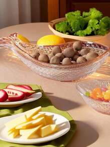 2pcs Premium New Fish-Shaped Glass Fruit Plates, Nordic Style Creative Food Serving Tray, Lucky Koi Fish Design Plate For Party, Snacks, Candy Dish & Home Decoration