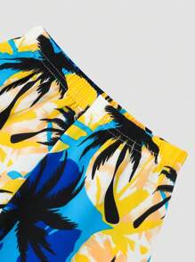2 Stücke/set Kleine Jungen Tropical Muster Badeshorts, Sommer