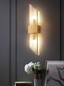 1/2pcs Modern Gold/Black Crystal Indoor Wall Lamp, Stainless Steel Body, G9 Light Source, Suitable For Living Room, Bedroom, Bedside, Home Decoration, LED Outdoor Wall Lamps