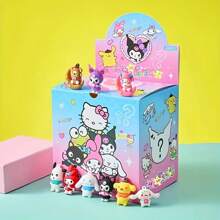 Sanrio Caixa de presente misteriosa com 10 peças/conjunto, incluindo chaveiro, pingente, pingente de bolsa, adequada para presentes de Natal, aniversário, dia dos namorados, lembrancinhas com personagens Sanrio, caixa surpresa colecionável