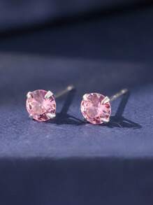 12 Pairs European & American Shiny High-Grade Pink Faux-Rhinestone Fashion Mini Delicate Stud Earring Set - Crystal - View 5