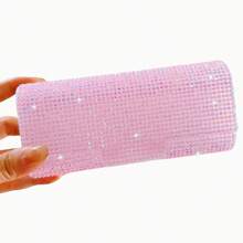 1pc Shiny Diamond-Shaped Multi-Function Storage Box, Suitable For Car Storage, Eyeglasses, Jewelry, Earphones, Cables