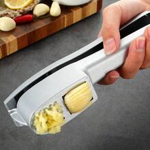 2 In 1 Multi-Functional Kitchen Household Manual Garlic Press Aluminum Alloy Garlic Chopper For Kitchen Vegetable Tool - Silver - View 4