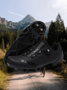 Men's Mountain Bike Shoes,Men's Spinning Bike Shoes,Gravel Riding Shoes Compatible With MTB Anti-Skid Studs,Mountain Bike Shoes,Men's Off-Road Vehicles,Spinning Bike Shoes,Racing MTB Riding Sports Shoes - Black - View 6