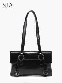 1pc Women's Street Y2K Style Vintage Multi-Strap Metal Decor Casual Shoulder Crossbody Bag, Large Capacity Underarm Bag For Going Out, Dating, Party