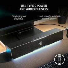 Razer Leviathan V2 X - Barra de Sonido para PC (con Controladores de Gama Completa, Formato Compacto, alimentación y Audio por USB Tipo C, Bluetooth 5.0, Chroma RGB) Negro - Leviatán V2 X - Ver 5