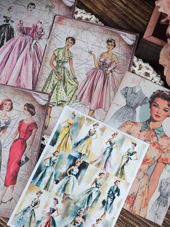 72pieces(24papers+48stickers) Vintage Romantic Old Dreams DIY Junk Journal Paper Set,For Arts Crafts,Scrapbook Supplies,DIY Crafts,Background Pad,Holiday Decorations,Crafting,Blessing Paper,Gift Decoration