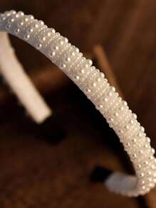 5/1 szt. damska biała ręcznie robiona opaska na głowę z pereł syntetycznych, minimalistyczna, modna, na co dzień, odpowiednia na imprezę, dla druhny, panny młodej, prezent dla kobiet, matki, ozdoba na głowę