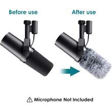 YOUSHARES SM7B Pop Filter - Microphone Cover Fluffy Mic Windscreen Muff Compatible With SM7B & SM7DB Dynamic Microphone To Blocks Out Plosives - Furry Cover - View 2