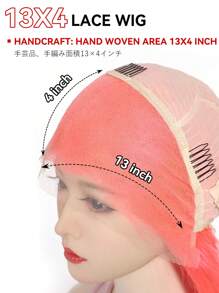 real me. Ash Pink Color Long Straight Human Hair Wig 100% Remy Human Hair Easy To Style Suitable For All Hair Types And Daily Wear Handcraft Area 13*4 Inch 150% Density 12-22 Inch - SPink - View 3