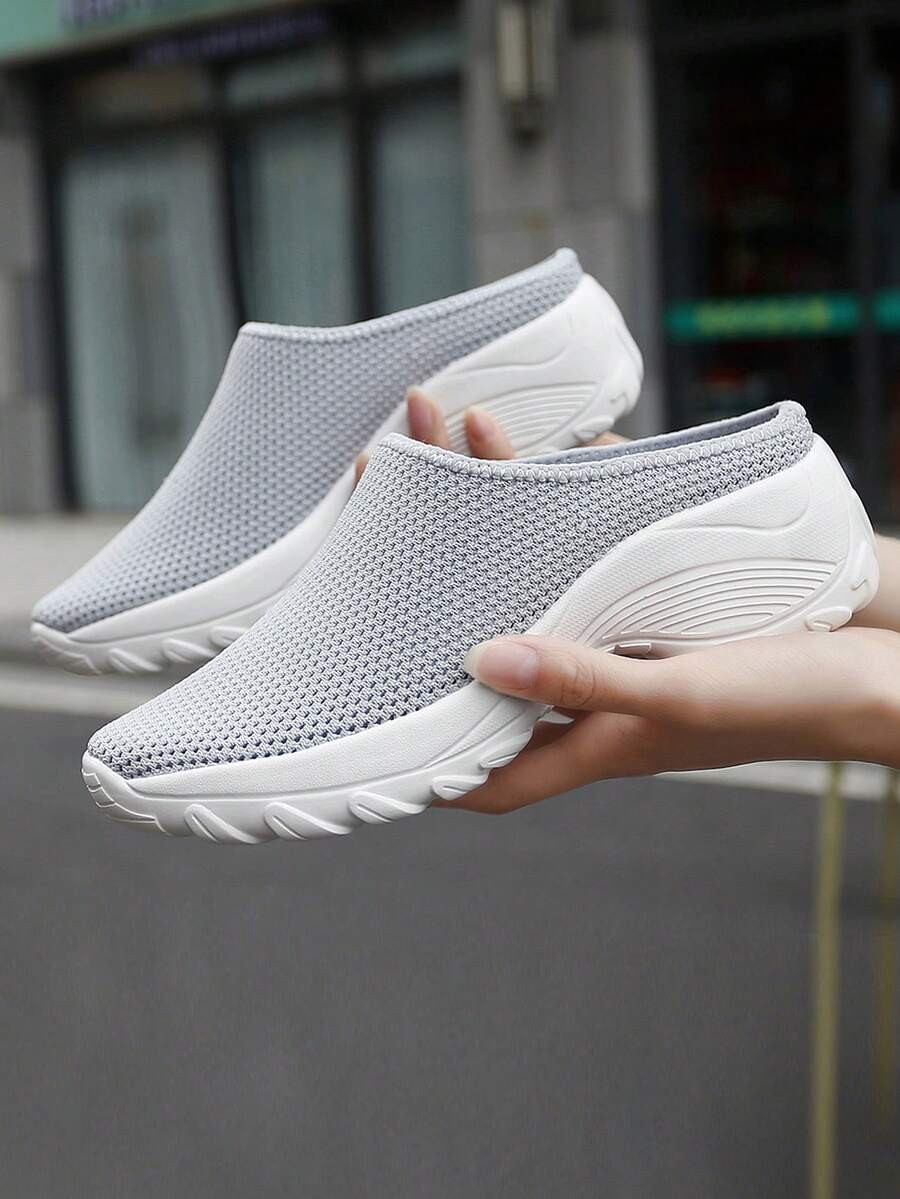 女士轻便舒适休闲步行鞋 - 灰色 - 查看 1