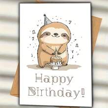 Heartwarming, Charming Sloth-Themed Birthday Card - Perfect For Family, Friends & Colleagues | Creative Greeting Card With Unique Design