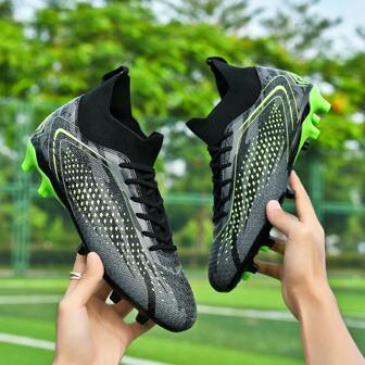 Football, Baseball, Soccer Cleats Outdoor Sports Shoes For Men, TF Spikes, Students & Adults, Training On Artificial Grass & Natural Grass, AG Long Spikes, Non-Slip , Comfortable, Professional Leather, Purple, Black, White, Moon Color, High-Top Soccer Shoes, Youth, World Cup