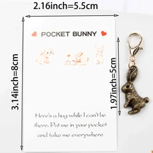 1pc/2pcs Rabbit Keychain, Mini Rabbit Pendant, Easter Bunny Keychain With Hugging Card, Ideal For Birthday, Wedding, Holiday Party, Motivational Token