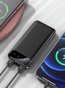 Carregador portátil, banco de energia mais de 10000mAh 5V/3A, bateria de carregamento de alta velocidade com entrada e saída USB C, banco de energia externo para telefone compatível com iPhone 15 14 13 12 X S22 S21 iPad etc.