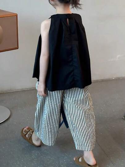 女童休闲宽松直筒裤，夏季百搭长裤，适合大龄年轻女孩
