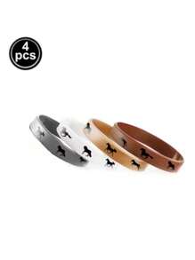 4/12 piezas Pulseras de goma con diseño de caballo, pulseras de silicona de carreras de caballos, decoración de fiesta vaquera, regalos de fiesta con temática de caballos