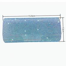 1pc Shiny Diamond-Shaped Multi-Function Storage Box, Suitable For Car Storage, Eyeglasses, Jewelry, Earphones, Cables