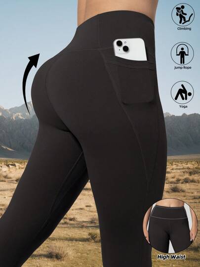 Damskie legginsy z wysokim stanem i kieszeniami, uniwersalne obcisłe spodnie do fitnessu i jogi, nowa kolekcja wiosna/lato