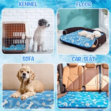 Almohadilla de enfriamiento grande para perros, almohadilla de enfriamiento para perros y gatos, almohadilla de enfriamiento para mascotas, almohadilla de enfriamiento de seda de hielo lavable para verano para camas de perro, perreras, transportines y asientos de coche