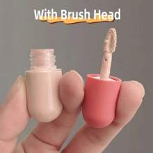 2pcs Mini Travel Foundation And Serum Dispenser Bottle With Brush - TSA-Approved, Leak-Proof, Portable Cosmetic Container For Liquid Foundation, Powder And Creams, Beige And Red Plastic Design, Travel Cosmetic Bottles Home Bathroom Decor Fall Decor - Multicolor - View 3