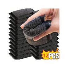 6/12pcs Metal Pot Scrubbers - Reusable Metal Sponge Scrub Pads, Soft Kitchen Cleaning Sponge For Dishwashing, Multi-Purpose Non-Electric Accessory With Multiple Components
