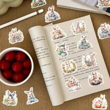 50pcs Cartoon Easter Party Rabbit Series Graffiti Stickers,Decor For Tablet,Guitar,Notebook,Luggage,Water Bottle,Mug,Books,Waterproof,Suitable For Teenagers & Kids As Reward Gifts,DIY Decor