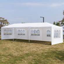 10*30" Five Sides Waterproof Tent With Spiral Tubes, Suitable For Outdoor Garden Household Wedding Party Parking Shed - trắng - Xem 3