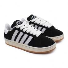 Tênis Moretto Linha Premium Campus Unissex Casual Skate Skatista Super Confortável Lançamento 2025 Dia a Dia Trabalho Barato Tendencia 2025 Super Leve Macio Elegante Camurça Sola Antiderrapante - Preto e Branco - Visão 5