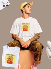 Camiseta, Playera , Hombre y Mujer, couple, parejas, amigos , animado, trabajo, ternurin, frase ,Conjuntos, Una pieza,  playera unisex - Blanco - Ver 2