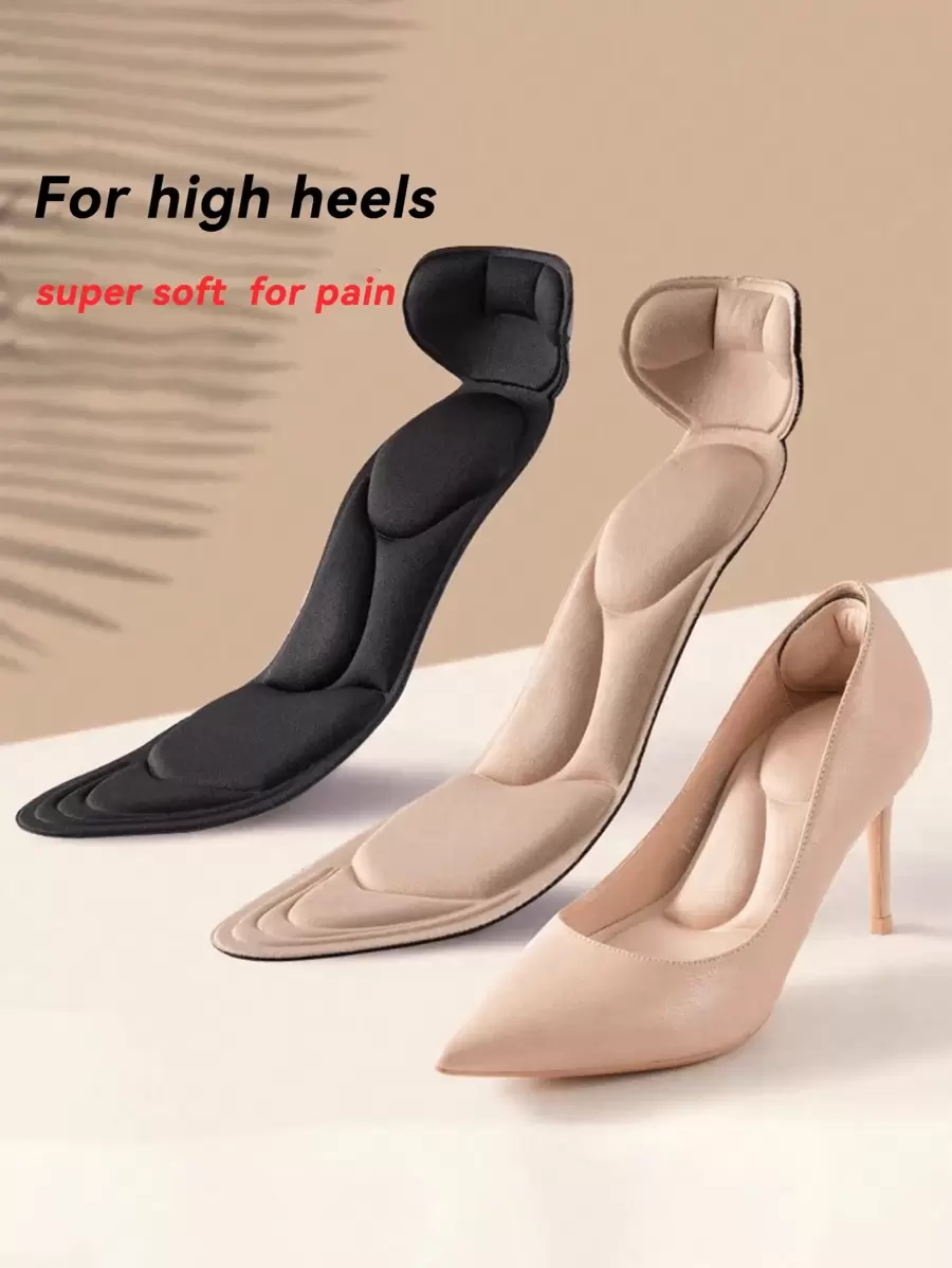 After 1 Pair Of High Heel Insole Female Soft Sole Stick Insole Can Be Cut - Beige - View 1