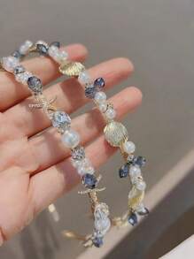 1 cái Băng đô hình đại dương Băng đô pha lê ngọc trai nhẹ nhàng cổ điển Đơn giản và thời trang Vỏ sao tiên Phụ kiện tóc ngọt ngào Kẹp tóc đẹp Băng đô Phụ kiện tóc - Nhiều màu - Xem 6