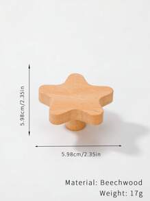 2 Peças Puxadores De Madeira Cartoon, Puxadores Criativos de Armário/Gaveta para Quarto de Crianças, Estilo de Madeira Natural