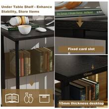 Ergonomic Foldable Mobile Desk With Adjustable Stand, Storage Shelves And Wheels-Portable Space Saving Design For Office, Home Or Study-White, Black, Natural Wood Options, Office Desk Accessories