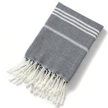 1 Toalla de playa turca bordada personalizada, 70.9*35.5in, con flecos a rayas europeo americanos, toalla absorbente para la piscina de verano, vacaciones