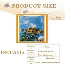 SNA 2025 New Style Sunflower Sky Flower Series Cross Stitch Kits Patterns Printed Canvas Embroidery Sets 11CT DIY Hand Embroidery Crafts Living Room