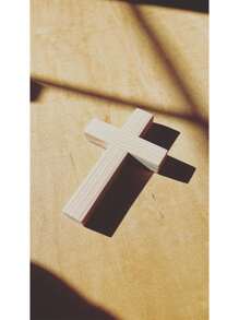 1pc 5/11inch Wooden Cross, DIY Wall Unfinished Wooden Cross, Blank Wood Christian Catholic Cross Made In ,Handmade Catholic Cross, Wooden Cross For Walls, Jesus Christian Hanging Cross As A Gift For Families