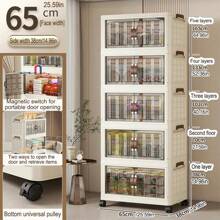 Storage Cabinet Home Organizer Cabinet Folding Clothes Cabinet For Clothes, Snack Storage, Baby Use, No-Installation Required - Multicolor - View 26