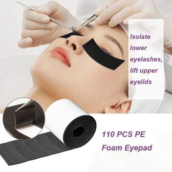 YGirlash 110片装微泡沫眼贴 无痛睫毛用品 PE泡沫眼贴 易撕胶带 黑色化妆贴 睫毛贴片