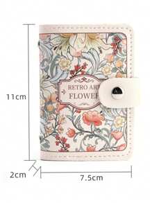 1pc Women Cute Leather Card Holder, Suitable For ID Card, Name Card, Bank Card, Credit Card For Women, Teenagers, Girls, Floral Print, Modern Design