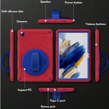 1 个蜘蛛网图案平板电脑保护壳适用于 iPad 第 7/8/9/10 代保护壳 Mini 6 Mini 7 8.3 Tab A8 10.5 英寸，重型防震保护壳带支架 - 粉紅+白 - 查看 9