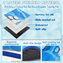 Almohadilla de enfriamiento grande para perros, almohadilla de enfriamiento para perros y gatos, almohadilla de enfriamiento para mascotas, almohadilla de enfriamiento de seda de hielo lavable para verano para camas de perro, perreras, transportines y asientos de coche