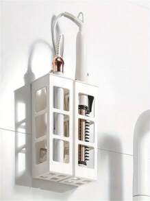 Wall-Mounted Hair Dryer And Styling Tools Storage Rack - Plastic Organizer Holder For Curling Irons, Brushes And Beauty Accessories, No-Drill Design, Space-Saving Bathroom Or Salon Storage, Hair Dryer Bracket Bathroom Decor Summer Makeup Organizer Bathroom Accessories Back To School