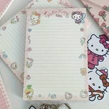 Sanrio (Losowy wzór) 1 zestaw/4 szt. Sanrio Memo Notebook Naklejki z imieniem Naklejki projektowe Urocze kreskówkowe notatki KT Nowy notatnik KT Cat Urocze naklejki Bardzo atrakcyjne Grube, rozrywalne notatki