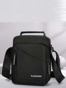 gorchis New Men's Multi-Pocket Shoulder Bag, Small Casual Cross-Body Bag, Multi-Function Business Pouch, Phone Bag, Black Cloth Bag Sling Bag For Men - Black - View 2