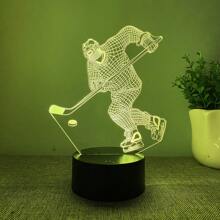 1 件 3D 曲棍球夜灯，创意触控彩色灯，装饰房间氛围灯，运动爱好者礼物，生日礼物